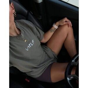 TLF Apparel Take Life Further Graphic T Shirt Olive Green Womens Medium